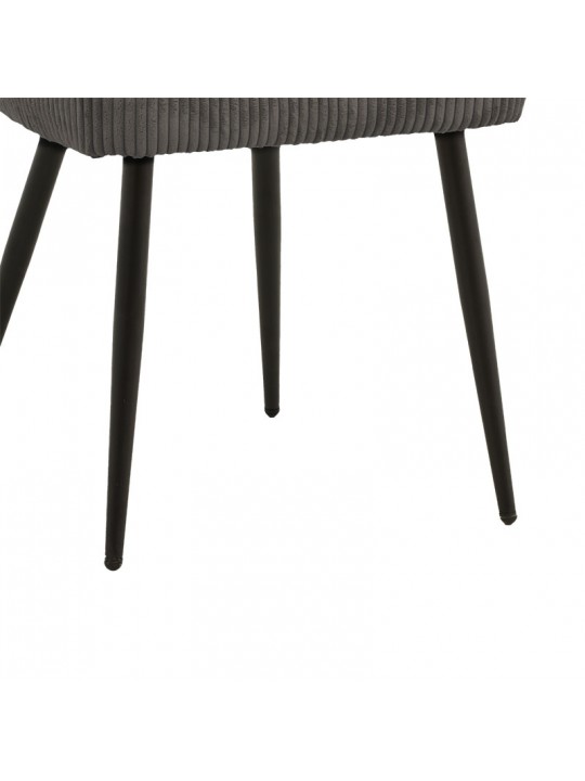 Καρέκλα Mattia pakoworld ανθρακί ύφασμα-πόδι μαύρο μέταλλο 55x53x80εκ