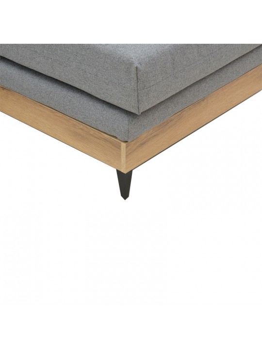 Γωνιακός καναπές αναστρέψιμος Mirabel pakoworld γκρι ύφασμα-φυσικό ξύλο 250x184x100εκ
