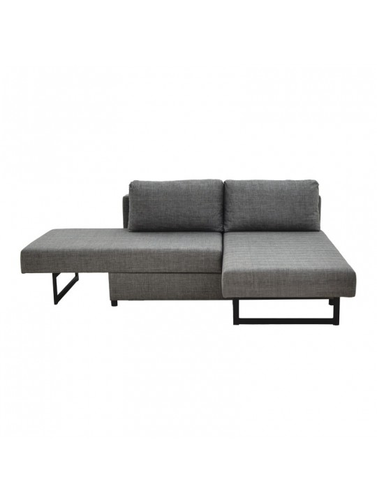 Πολυμορφικός καναπές-κρεβάτι Defry pakoworld ανθρακί ύφασμα 230x165x72εκ