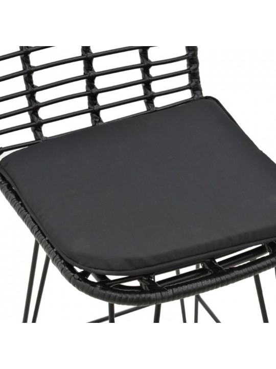 Σκαμπό μπαρ Naoki pakoworld με μαξιλάρι pe μαύρο-μέταλλο μαύρο πόδι 45x51x107εκ