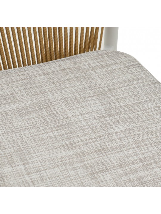 Πολυθρόνα αλουμινίου Convince pakoworld στοιβαζόμενη λευκός σκελετός-textilene φυσικό rattan 56x63x82εκ