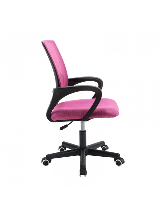 Καρέκλα γραφείου εργασίας Berto I pakoworld ύφασμα mesh ροζ 56x47x85-95εκ