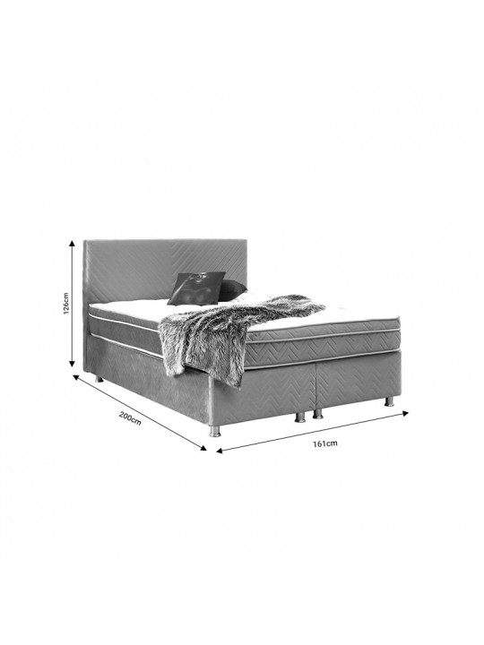 Κρεβάτι Rizko pakoworld διπλό με αποθηκευτικό χώρο καφέ 160x200εκ