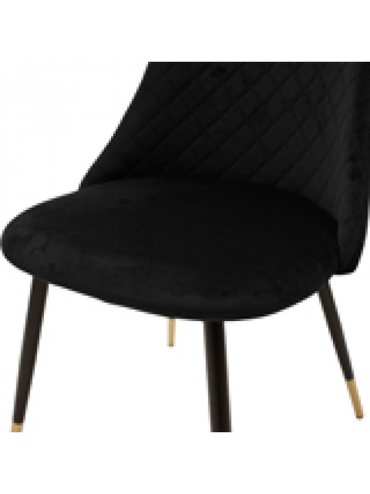 Καρέκλα Giselle pakoworld βελούδο μαύρο-πόδι μαύρο χρυσό