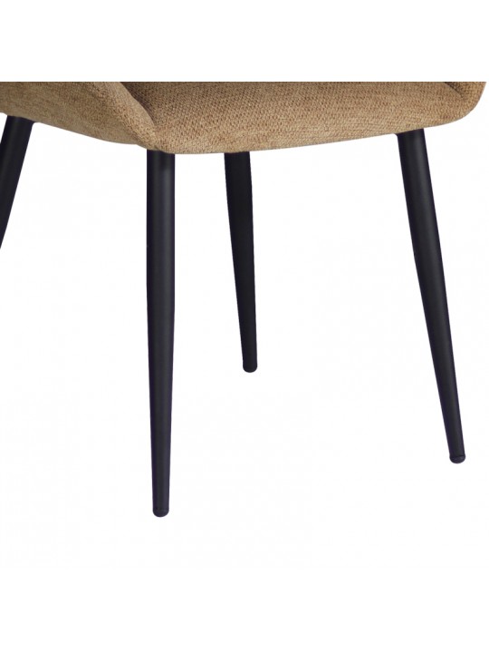 Καρέκλα Loukrizia pakoworld μπεζ ύφασμα-πόδι μαύρο μέταλλο 56x63.5x82εκ