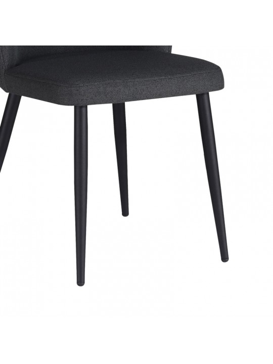 Καρέκλα Piyan pakoworld ανθρακί ύφασμα- πόδι μαύρο μέταλλο 55x58.5x80εκ