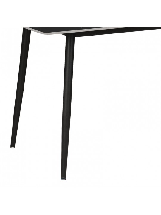 Τραπέζι Gustas pakoworld μαύρο μαρμάρου sintered stone-πόδι μαύρο μέταλλο 160x90x75εκ