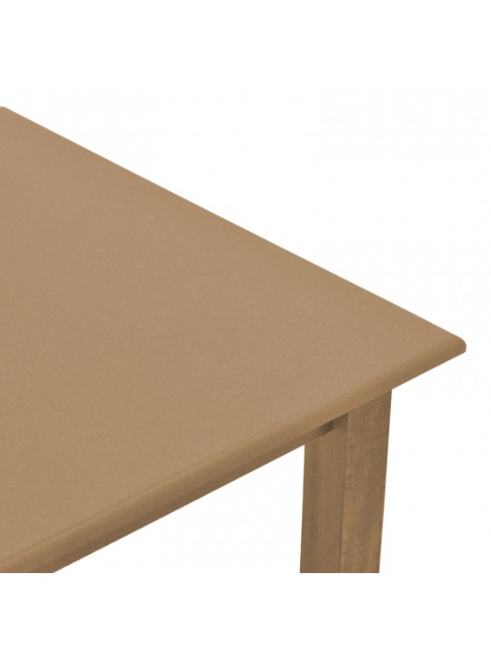 Τραπέζι Zolenio pakoworld μασίφ ξύλο οξιάς με επιφάνεια mdf λούστρο καρυδί 60x60x76εκ