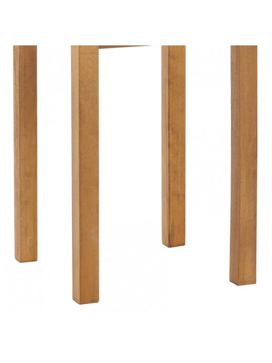 Τραπέζι Zolenio pakoworld μασίφ ξύλο οξιάς με επιφάνεια mdf λούστρο καρυδί 80x80x76εκ