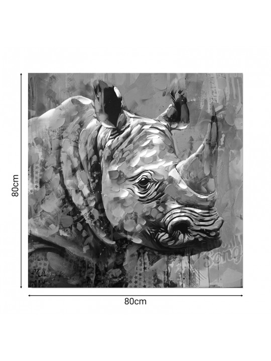 Πίνακας σε καμβά Rhinocery Inart 80x3x80εκ