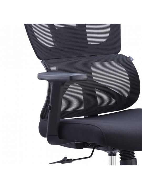 Καρέκλα γραφείου διευθυντή Aish pakoworld mesh ύφασμα μαύρο 64x66x130εκ