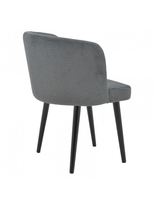 Καρέκλα Sirbet pakoworld ανθρακί μπουκλέ ύφασμα-μαύρο μέταλλο 55x45x80εκ