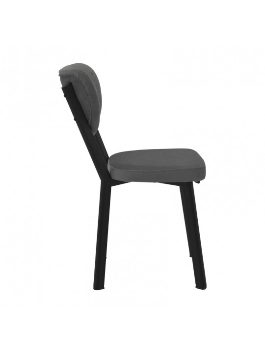 Καρέκλα Joley pakoworld ανθρακί βελούδο-πόδι μαύρο μέταλλο 45x39x86.5εκ