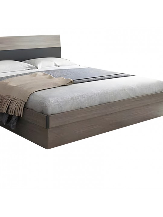 Κρεβάτι Daizy pakoworld μονό με αποθηκευτικό χώρο ανοιχτό καρυδί-γκρι μελαμίνης 120x200εκ