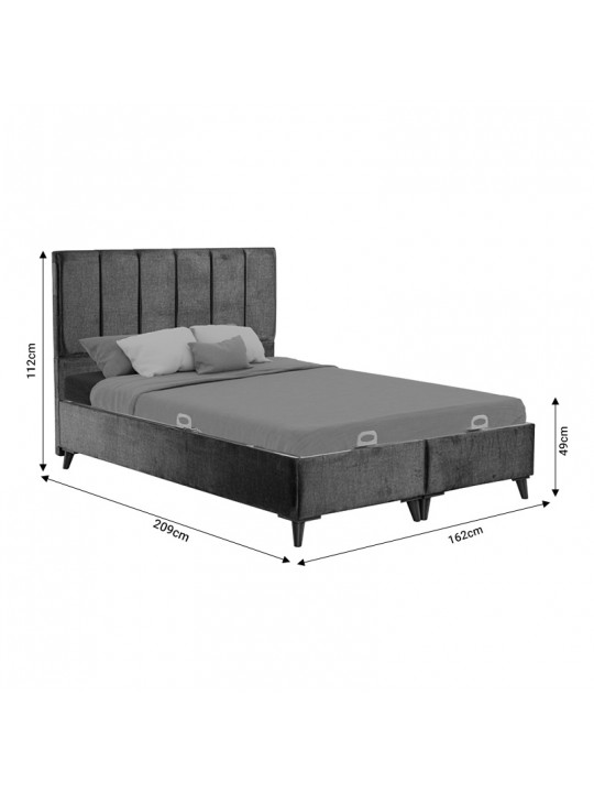 Κρεβάτι διπλό Dreamland pakoworld με αποθηκευτικό χώρο κρεμ ύφασμα 160x200εκ