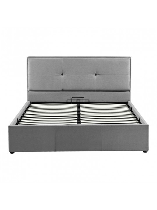 Κρεβάτι διπλό Sonnie pakoworld με αποθηκευτικό χώρο βελούδο ανθρακί 150x200εκ