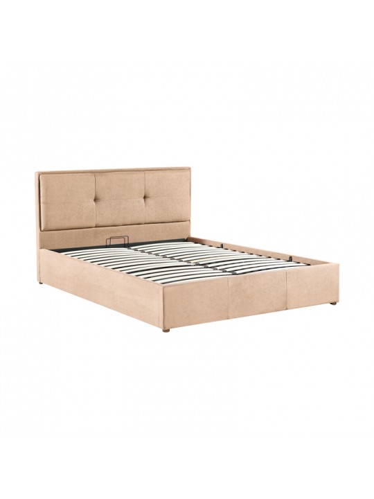Κρεβάτι διπλό Sonnie pakoworld με αποθηκευτικό χώρο βελούδο καφέ 150x200εκ
