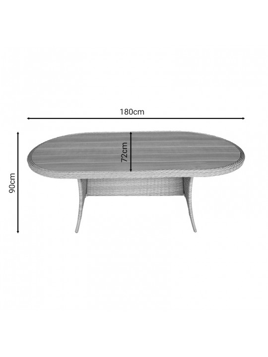Τραπέζι Keir pakoworld rattan-αλουμίνιο καφέ 180x90x72εκ