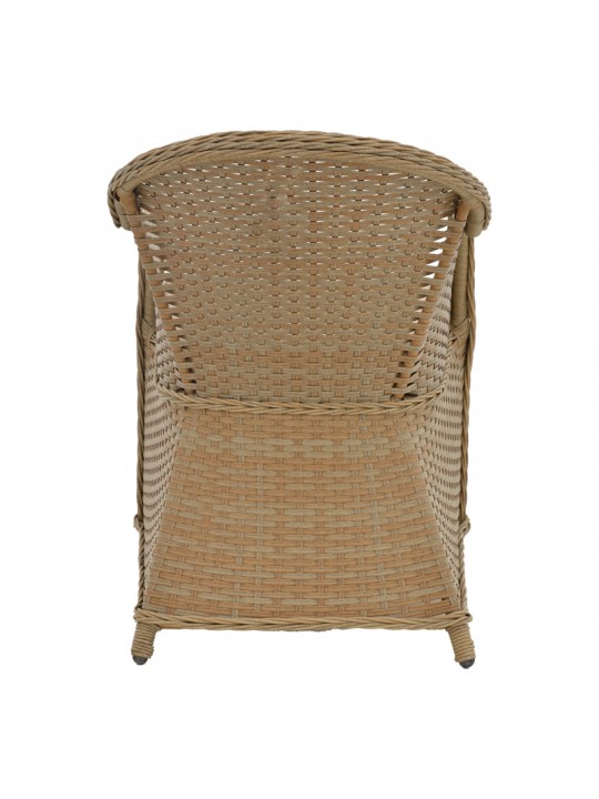 Πολυθρόνα κήπου Hadrian pakoworld rattan καφέ- textilene μπεζ 70x57x85εκ