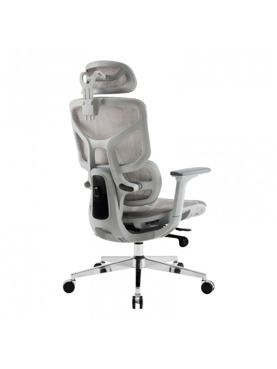 Καρέκλα γραφείου διευθυντή Karlo pakoworld λευκό-μαύρο mesh ύφασμα 72x70x112εκ