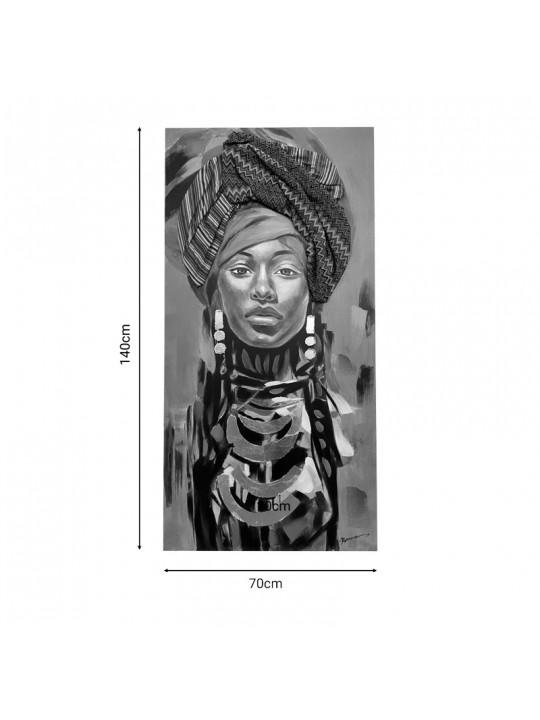 Πίνακας σε καμβά Afro Inart 70x3x140εκ