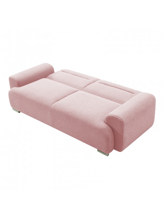 Kαναπές-κρεβάτι τριθέσιος Harmonious pakoworld μπουκλέ ροζ 223x42x114εκ