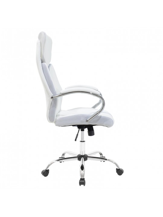 Καρέκλα γραφείου διευθυντή SHARK pakoworld τεχνόδερμα λευκό-γκρι