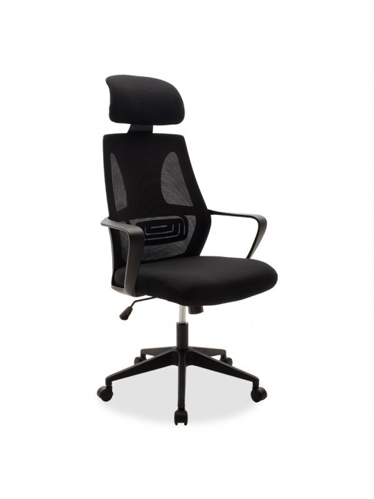 Καρέκλα γραφείου διευθυντή Dolphin pakoworld με ύφασμα mesh χρώμα μαύρο