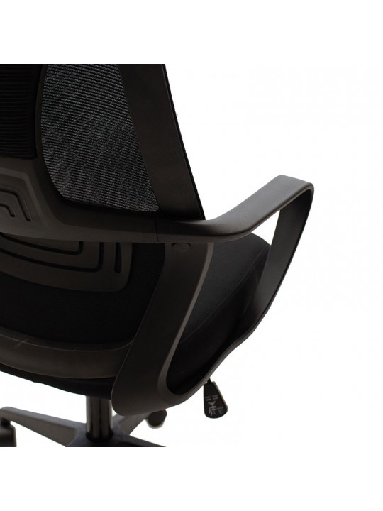 Καρέκλα γραφείου διευθυντή Dolphin pakoworld με ύφασμα mesh χρώμα μαύρο