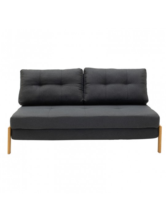 Καναπές 2θέσιος - κρεβάτι Fancy pakoworld με ύφασμα ανθρακί 150x92x77εκ