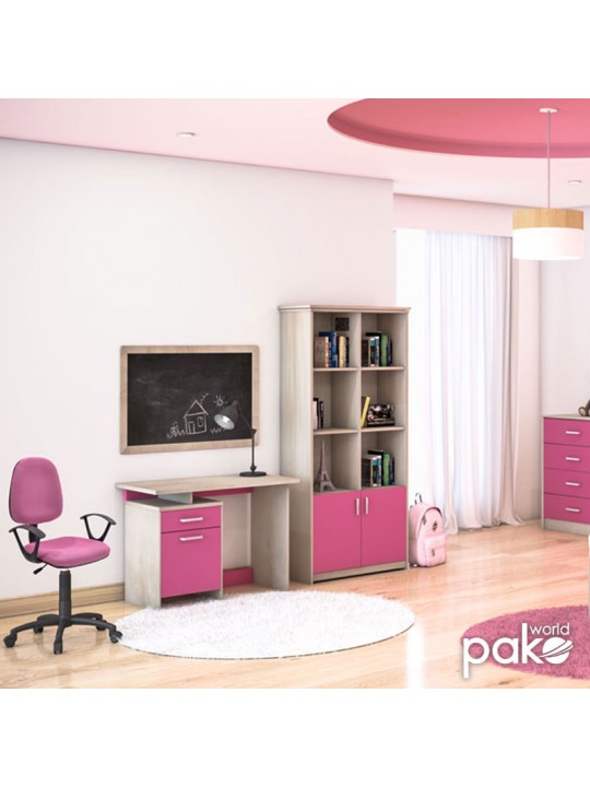 Γραφείο εργασίας Looney pakoworld χρώμα castillo-ροζ 100x55x75εκ