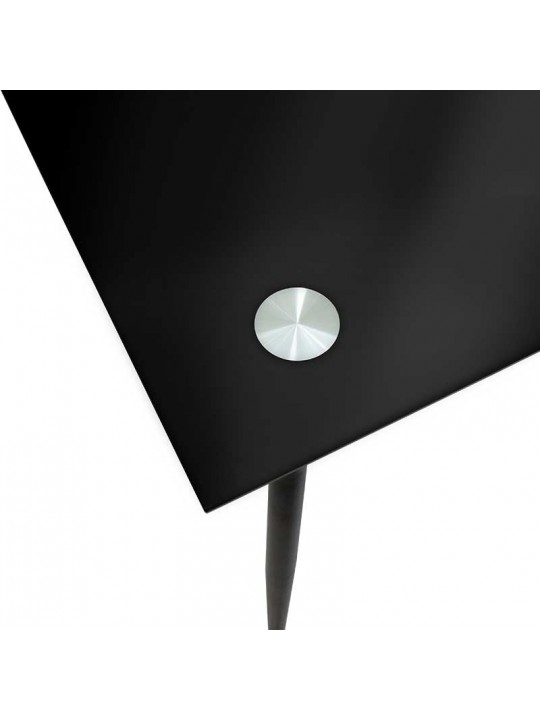 Τραπέζι Vincenzo pakoworld ορθογώνιο με γυάλινη επιφάνεια μαύρο 120x80x75εκ