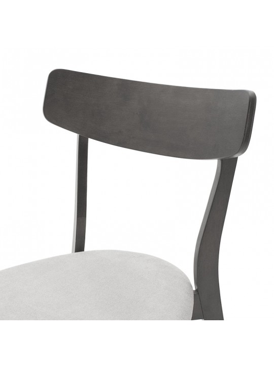 Καρέκλα Toto pakoworld γκρι ύφασμα-rubberwood ανθρακί πόδι